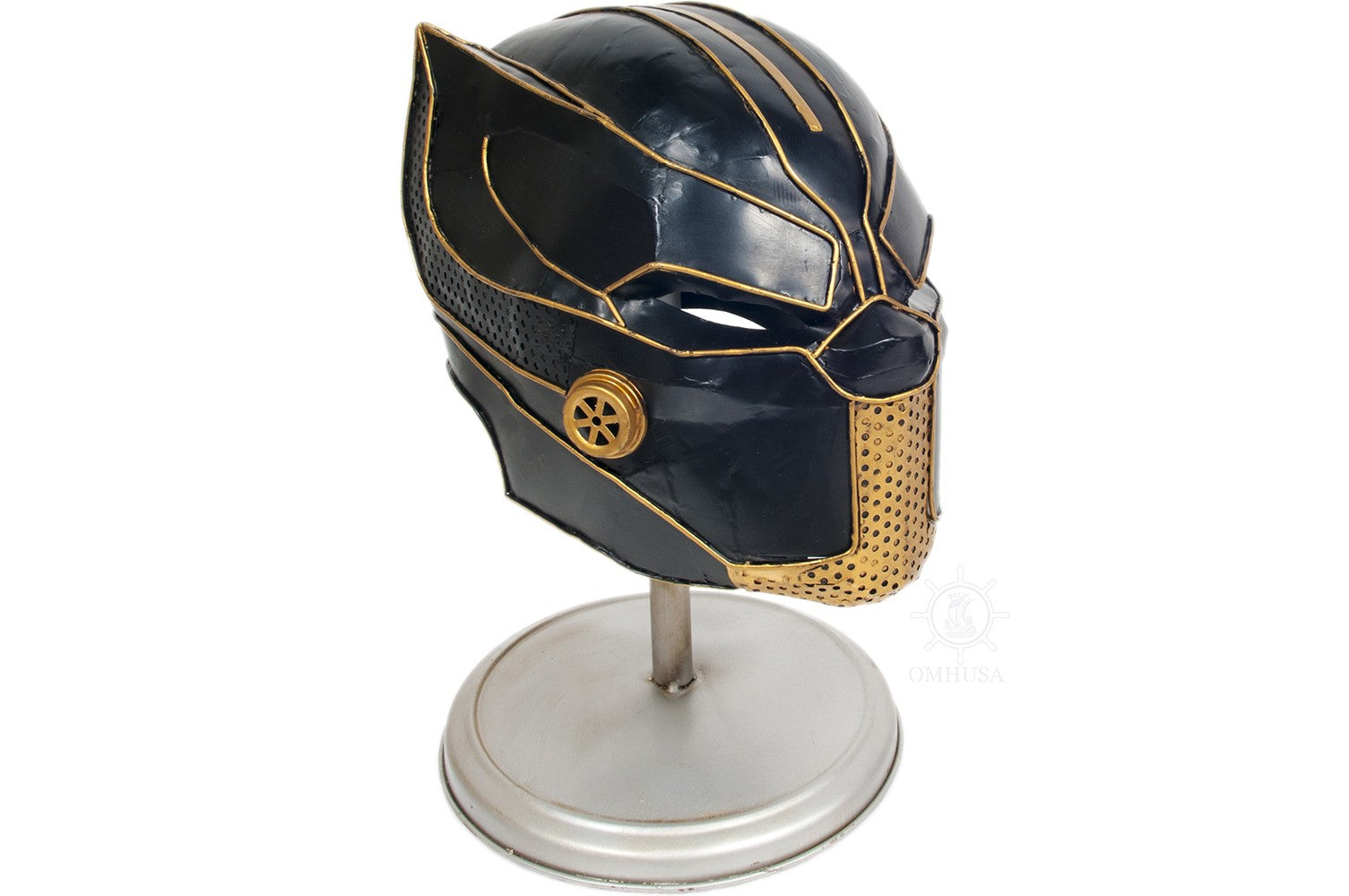 HomeRoots Black Panther Helmet Sculpture