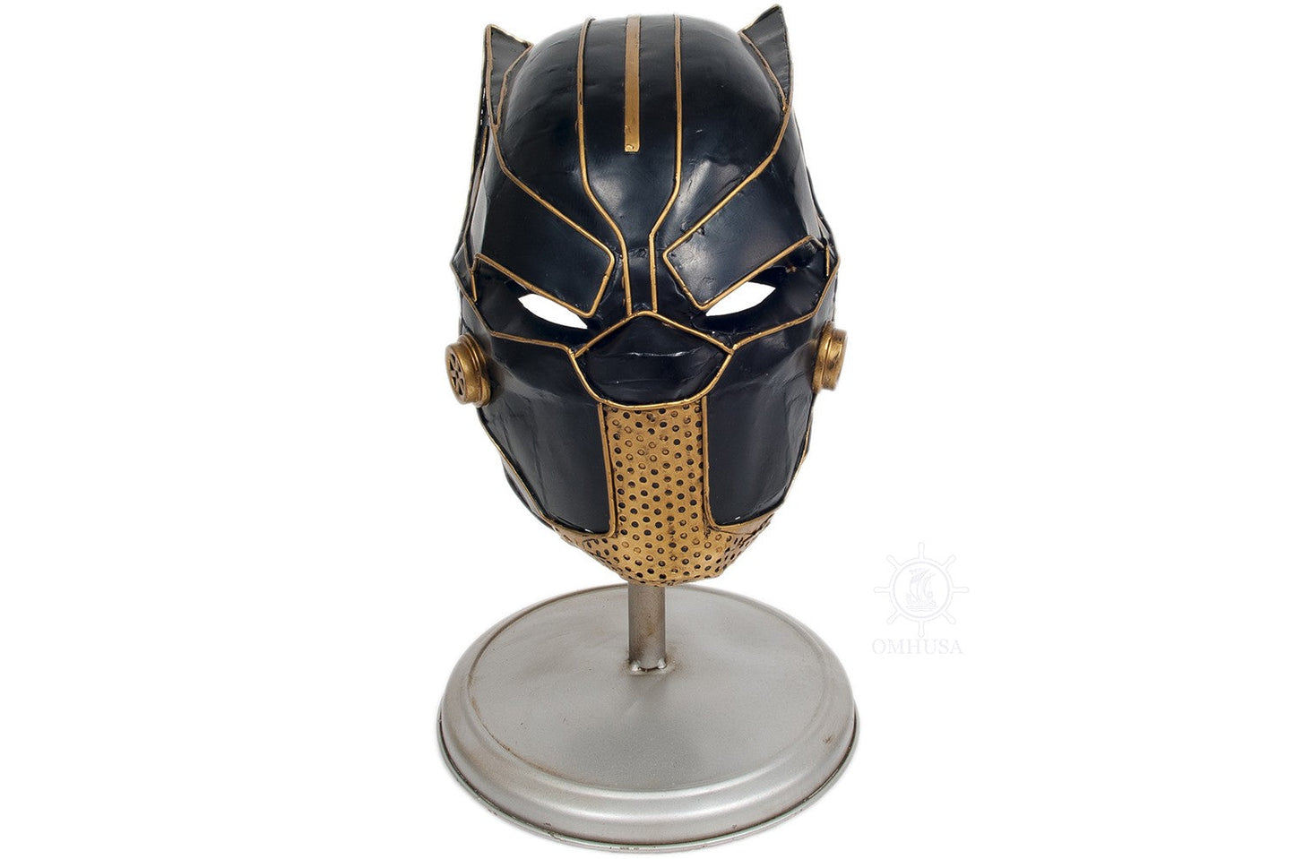 HomeRoots Black Panther Helmet Sculpture