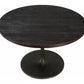 HomeRoots Black Solid Wood Round Pedestal Dining Table