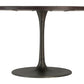 HomeRoots Black Solid Wood Round Pedestal Dining Table