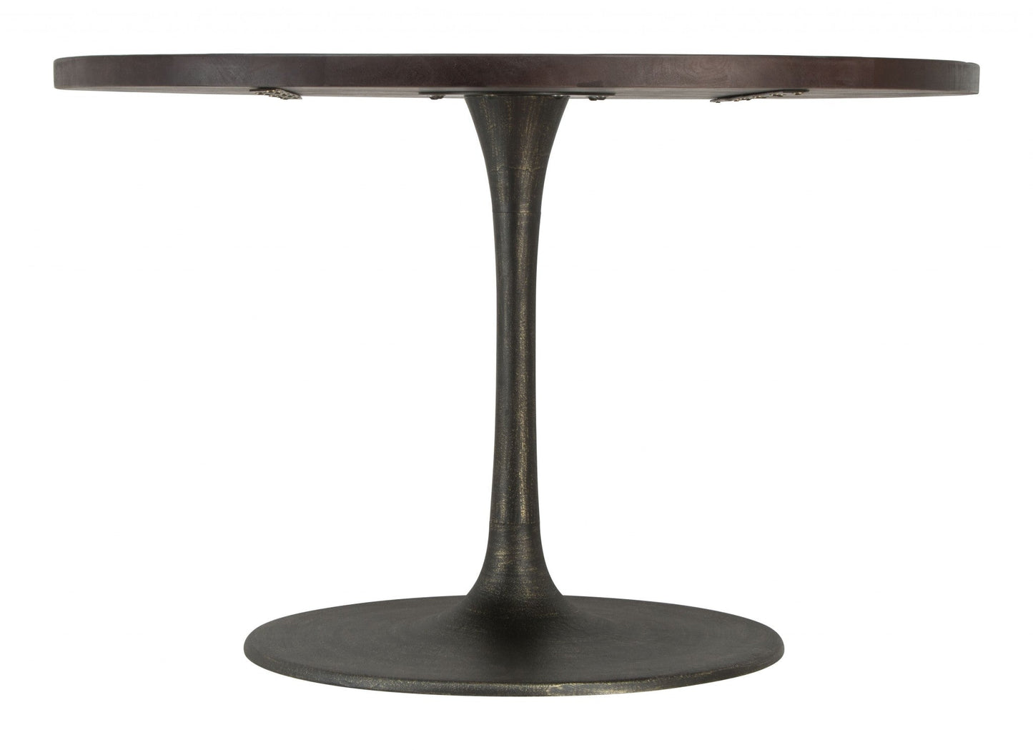 HomeRoots Black Solid Wood Round Pedestal Dining Table