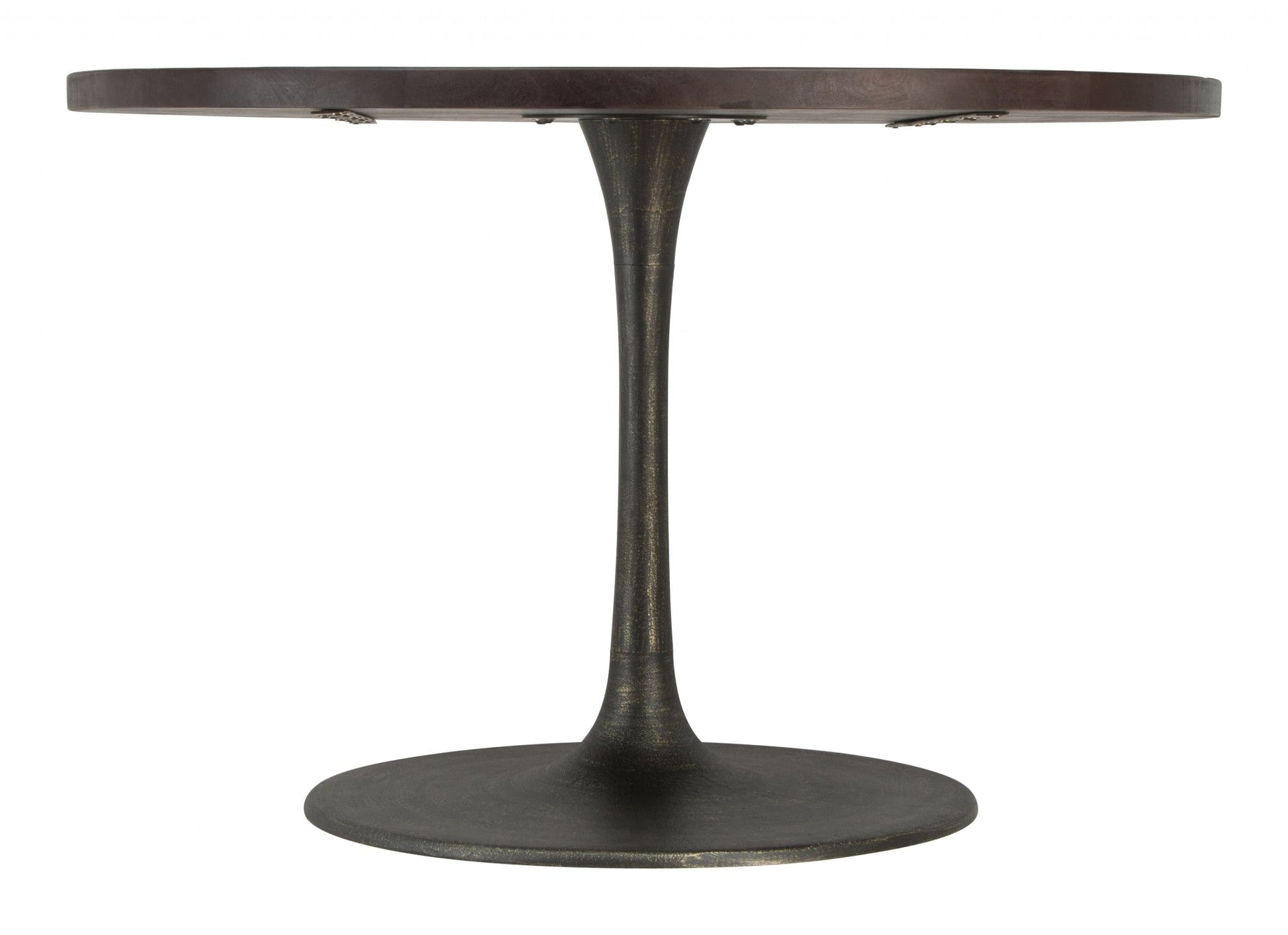 HomeRoots Black Solid Wood Round Pedestal Dining Table