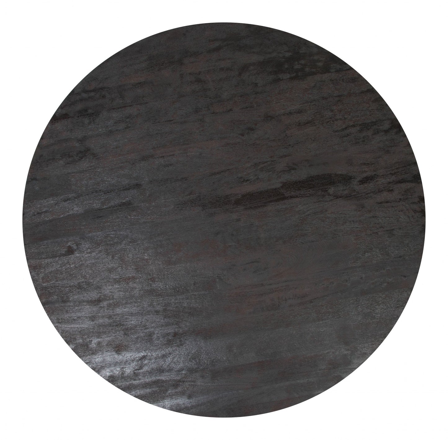 HomeRoots Black Solid Wood Round Pedestal Dining Table