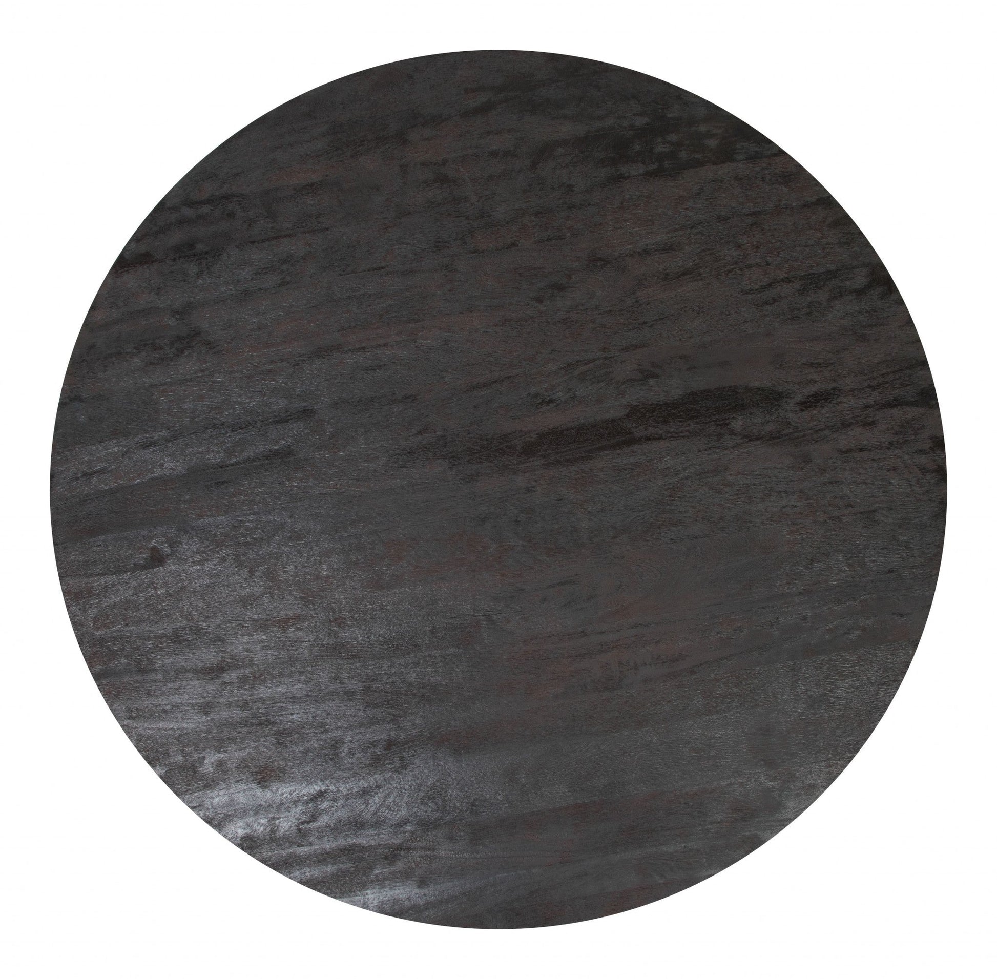 HomeRoots Black Solid Wood Round Pedestal Dining Table