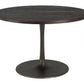 HomeRoots Black Solid Wood Round Pedestal Dining Table
