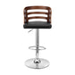 HomeRoots Black Upholstered Chrome Base Adjustable Swivel Bar Stool