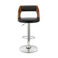 HomeRoots Black Upholstered Chrome Base Adjustable Swivel Bar Stool
