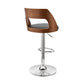 HomeRoots Black Upholstered Chrome Base Adjustable Swivel Bar Stool