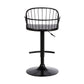 HomeRoots Black Wood and Metal Adjustable Curve Back Bar Stool