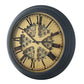 HomeRoots Black and Copper Exposed Gears Round Wall Clock