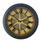 HomeRoots Black and Copper Exposed Gears Round Wall Clock