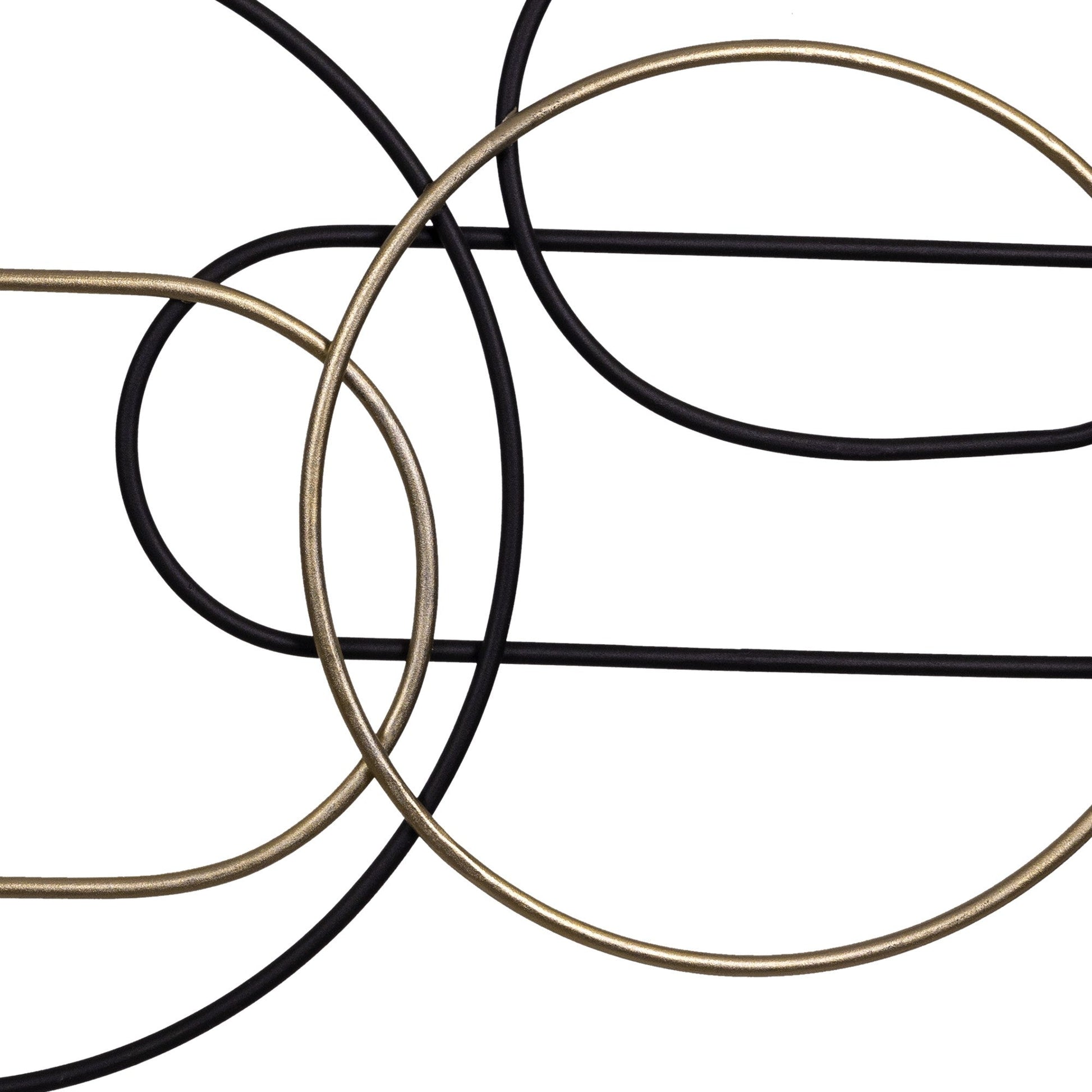 HomeRoots Black and Gold Metal Wire Design Wall Décor