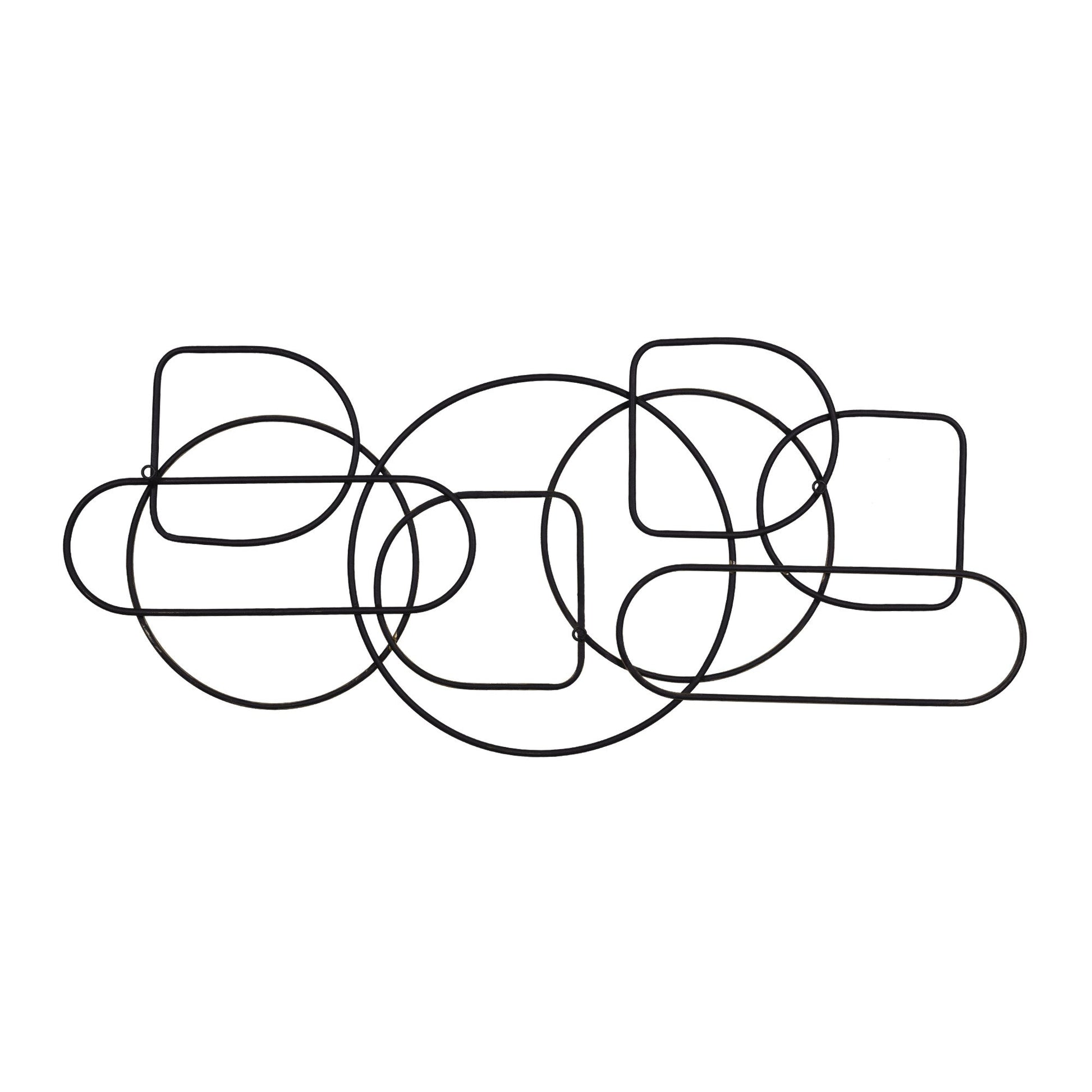 HomeRoots Black and Gold Metal Wire Design Wall Décor