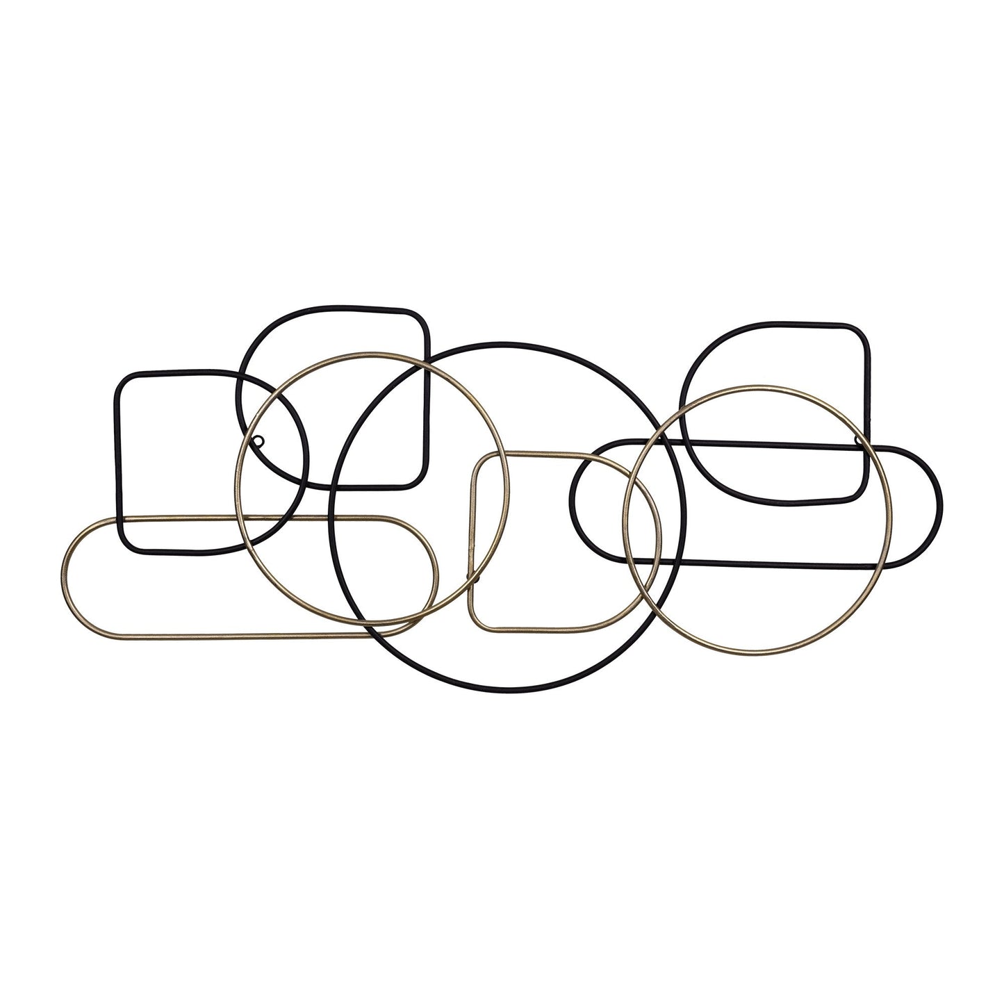 HomeRoots Black and Gold Metal Wire Design Wall Décor