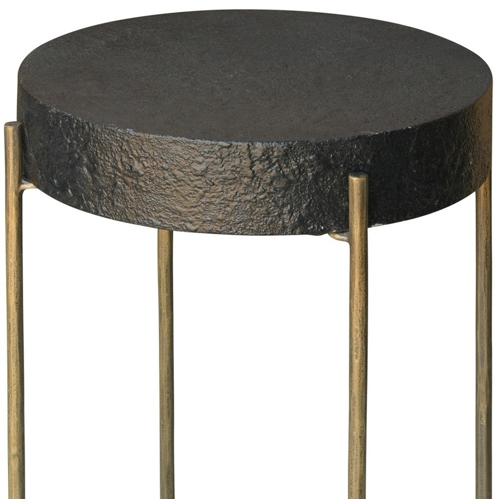 HomeRoots Black and Gold Side Table