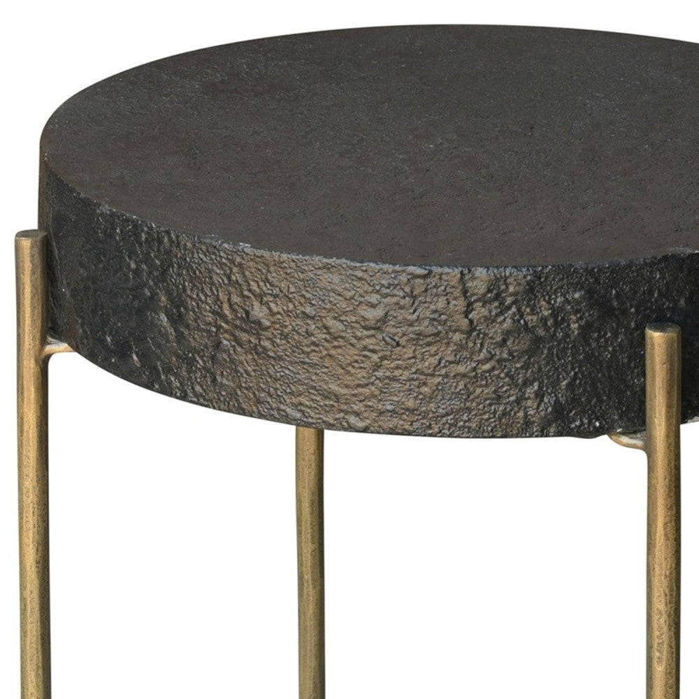 HomeRoots Black and Gold Side Table