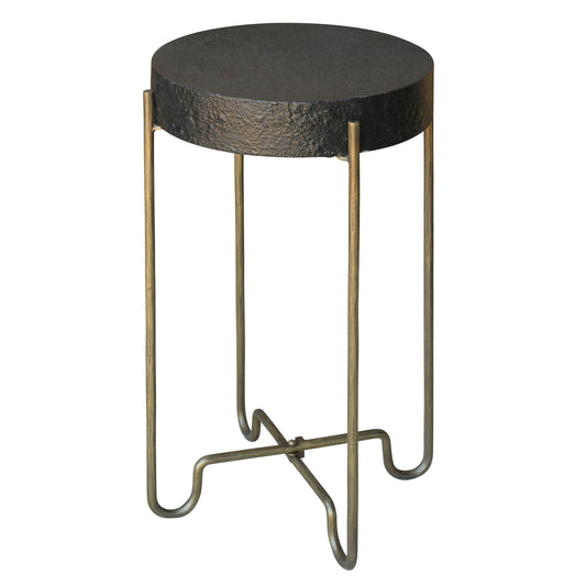 HomeRoots Black and Gold Side Table
