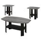 HomeRoots Black and Grey Contemporary Table in Set of 3