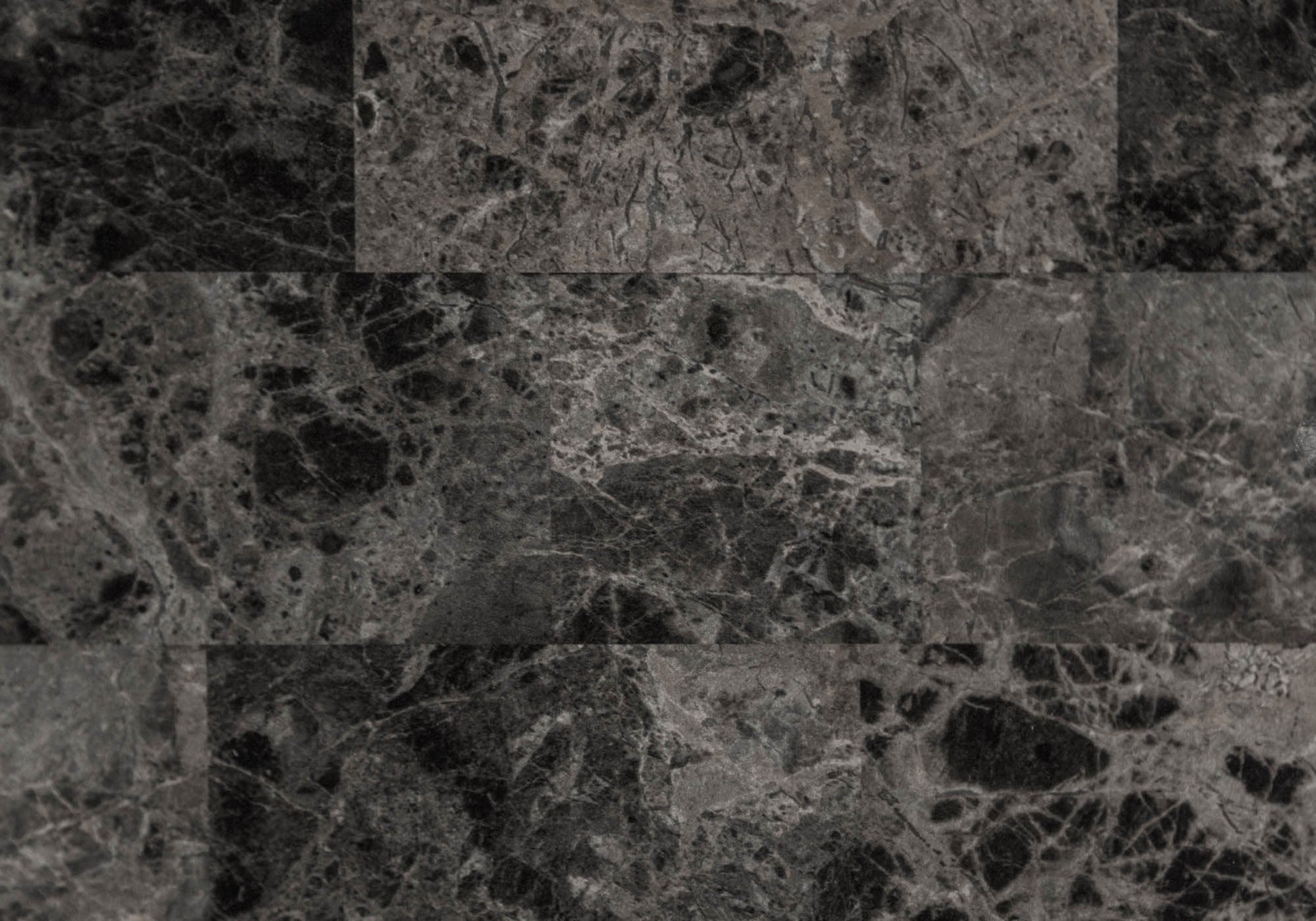 HomeRoots Black and Grey Marble-Look Top Table in Set of 3