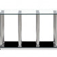 HomeRoots Black and Silver Modern Coffee Table with Tempered Glass Top