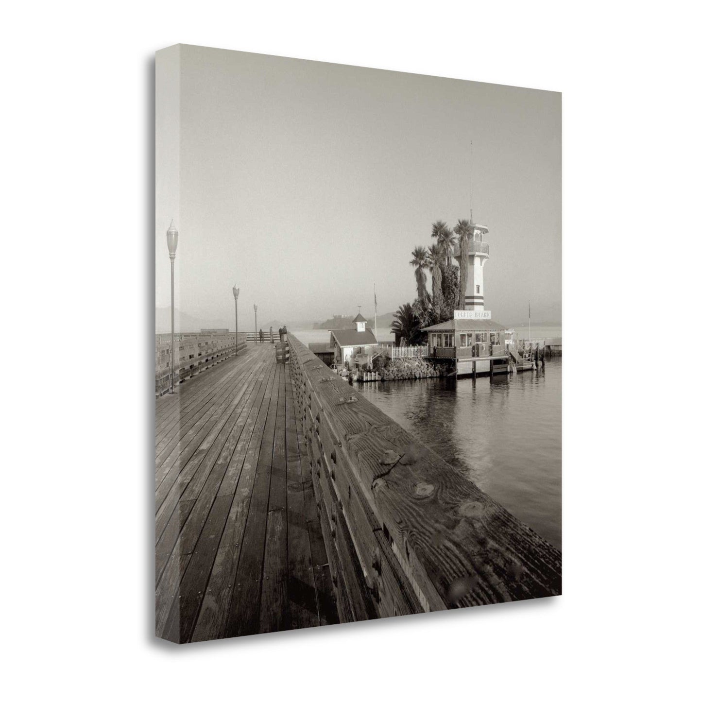 HomeRoots Black and White Beach Pier 2 Giclee Wrap Canvas Wall Art