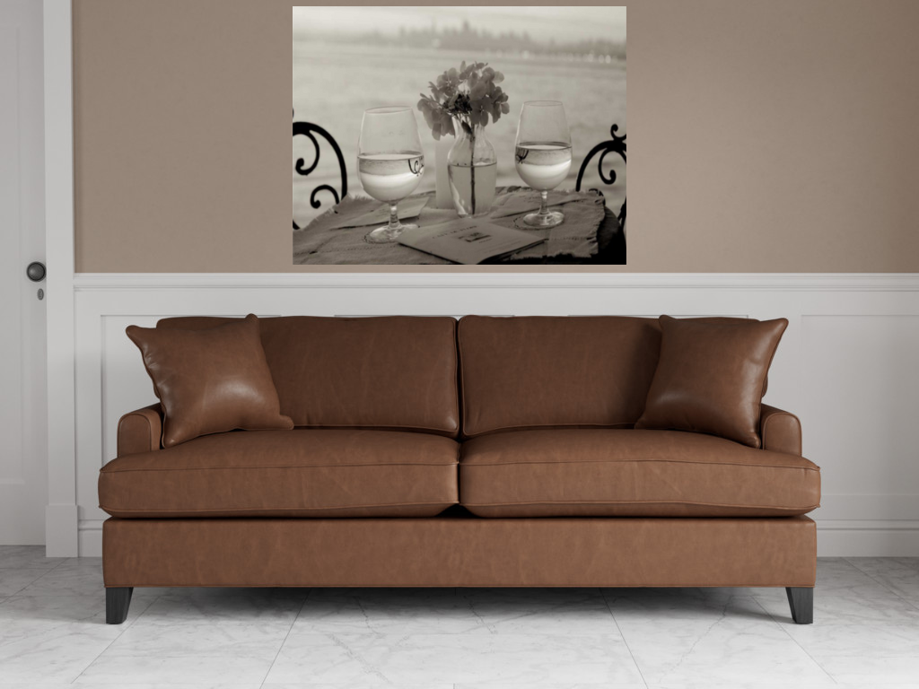 HomeRoots Black and White Romantic Date For Two City 4 Giclee Wrap Canvas Wall Art