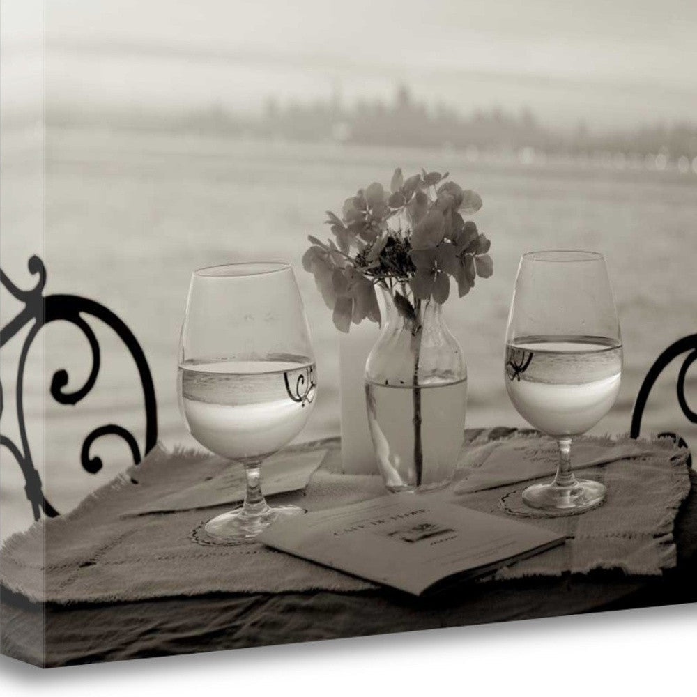 HomeRoots Black and White Romantic Date For Two City 4 Giclee Wrap Canvas Wall Art