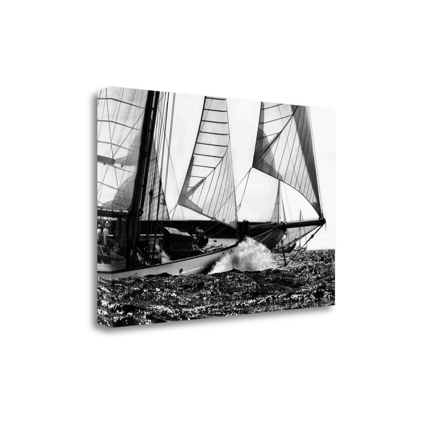 HomeRoots Black and White Sailing Yacht 3 Giclee Wrap Canvas Wall Art