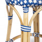 HomeRoots Blue And White Rattan Counter Stool