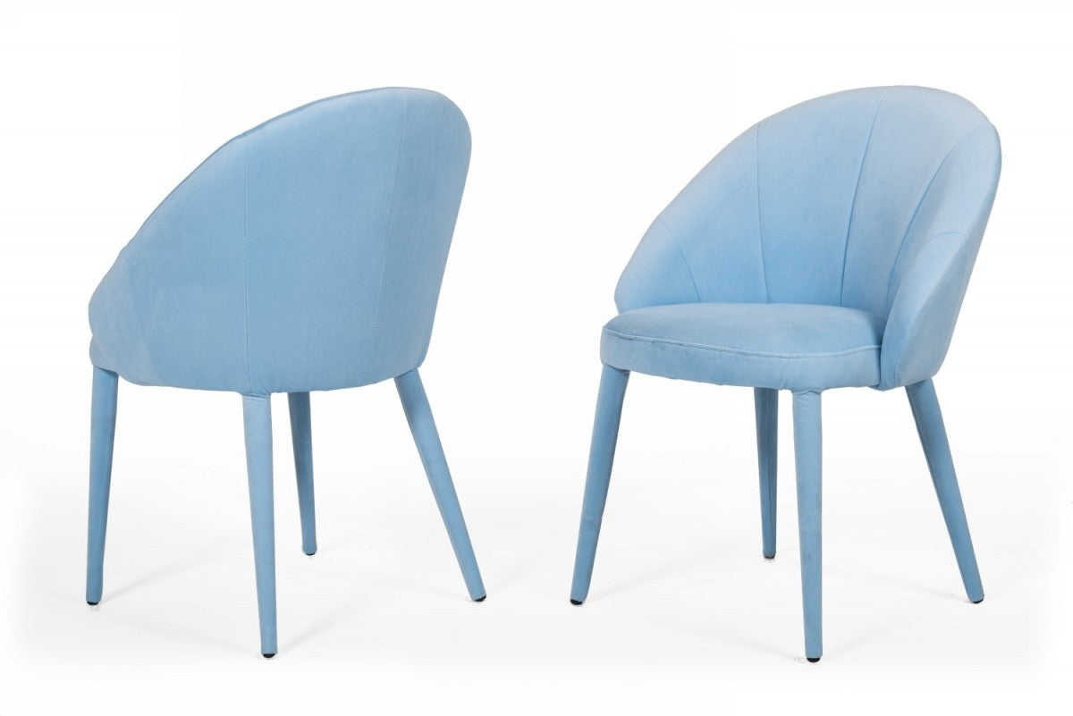HomeRoots Blue Fabric Wrapped Dining Chair
