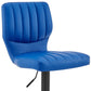 HomeRoots Blue Faux Leather Textured Adjustable Bar Stool