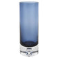 HomeRoots Blue Mouth Blown Bubble Glass Thick Walled Cylinder Vase
