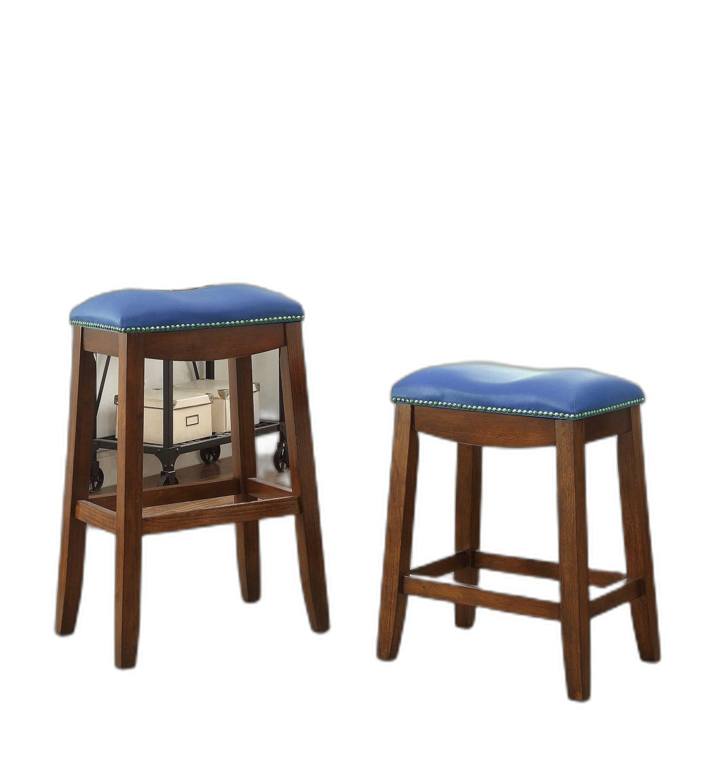 HomeRoots Blue Oak Bar Stool, Set of 2