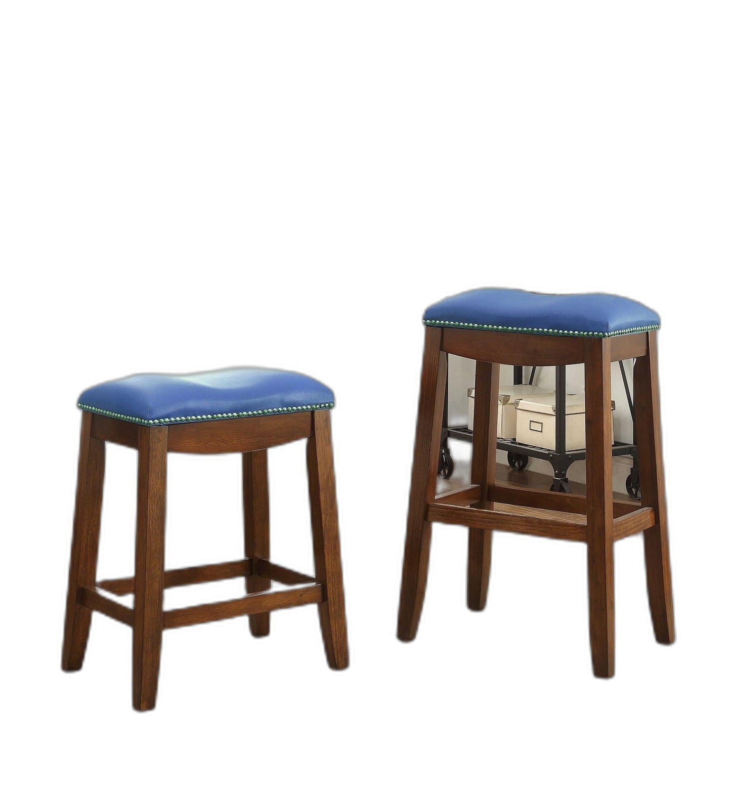 HomeRoots Blue Oak Bar Stool, Set of 2