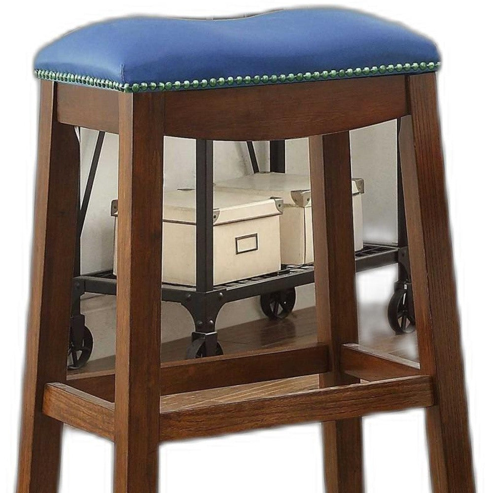 HomeRoots Blue Oak Bar Stool, Set of 2