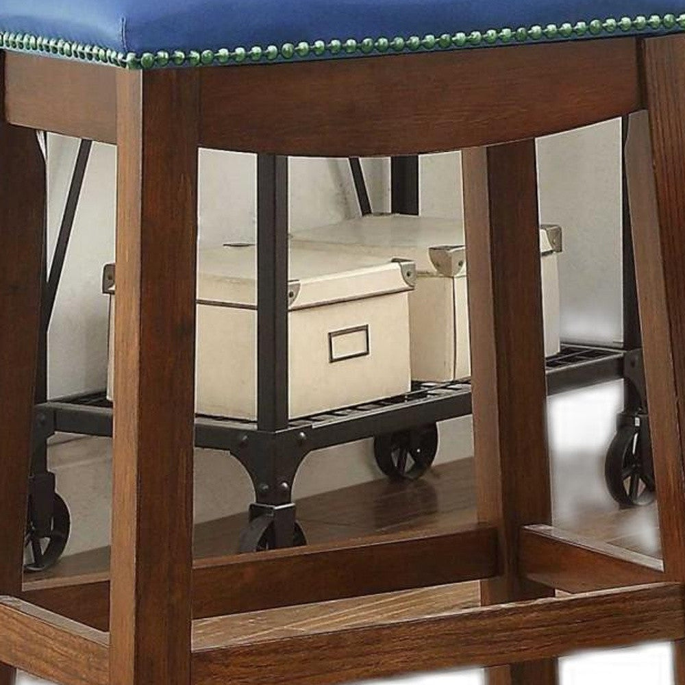 HomeRoots Blue Oak Bar Stool, Set of 2