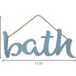 HomeRoots Blue Wooden Bath Hanging Wall Décor