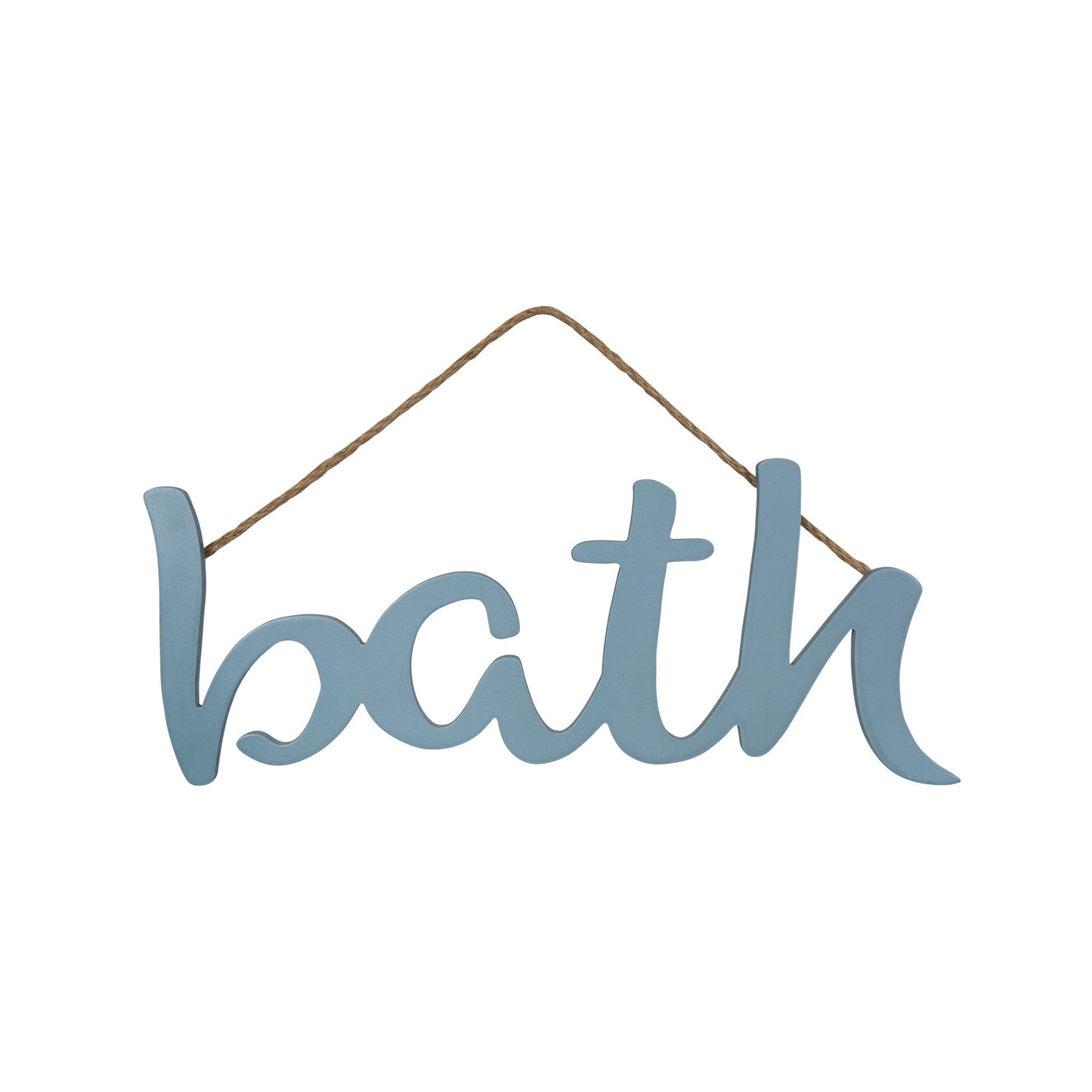 HomeRoots Blue Wooden Bath Hanging Wall Décor