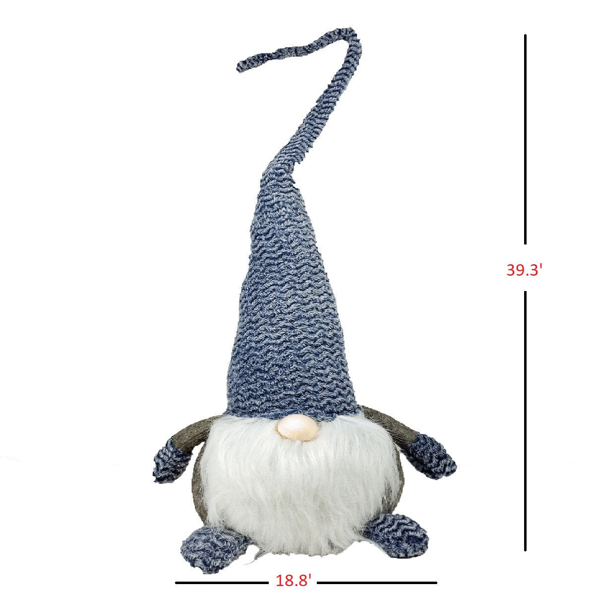 HomeRoots Blue and White Gnome with Long Twisted Hat