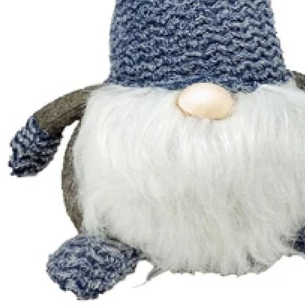 HomeRoots Blue and White Gnome with Long Twisted Hat