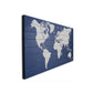 HomeRoots Blue and White World Map Wood Plank Wall Art