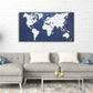 HomeRoots Blue and White World Map Wood Plank Wall Art