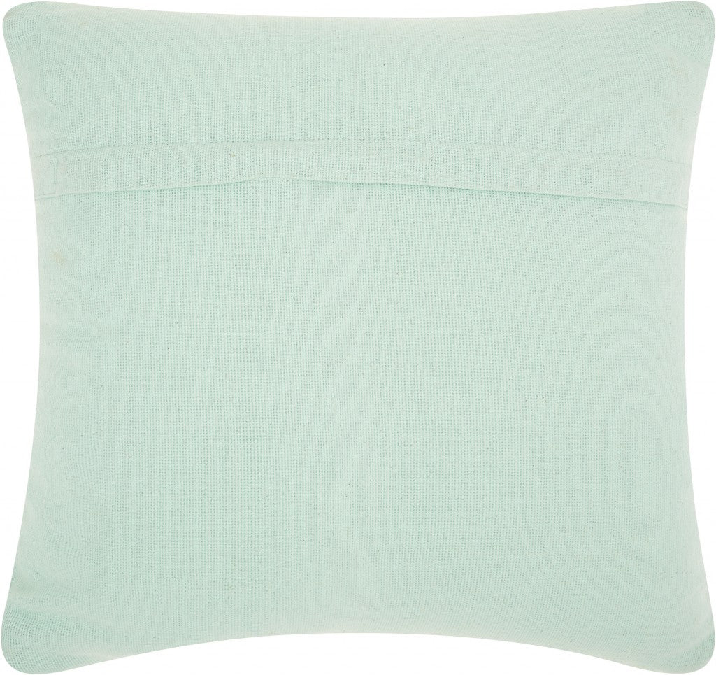 HomeRoots Boho Seafoam Green Textural Chevron Throw Pillow