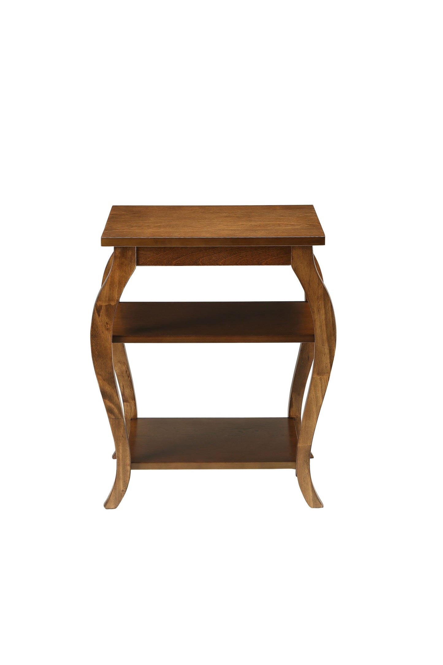 HomeRoots Bow Leg Square End Table With Walnut Finish