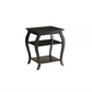 HomeRoots Bow Leg Square End Table in Black Finish