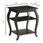HomeRoots Bow Leg Square End Table in Black Finish