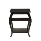 HomeRoots Bow Leg Square End Table in Black Finish