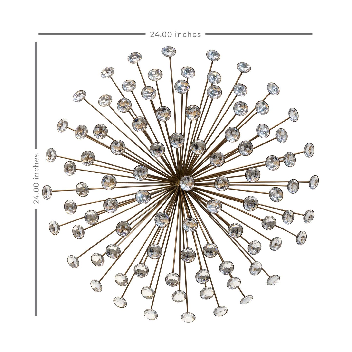 HomeRoots Bronze Acrylic Burst Metal Wall Decor