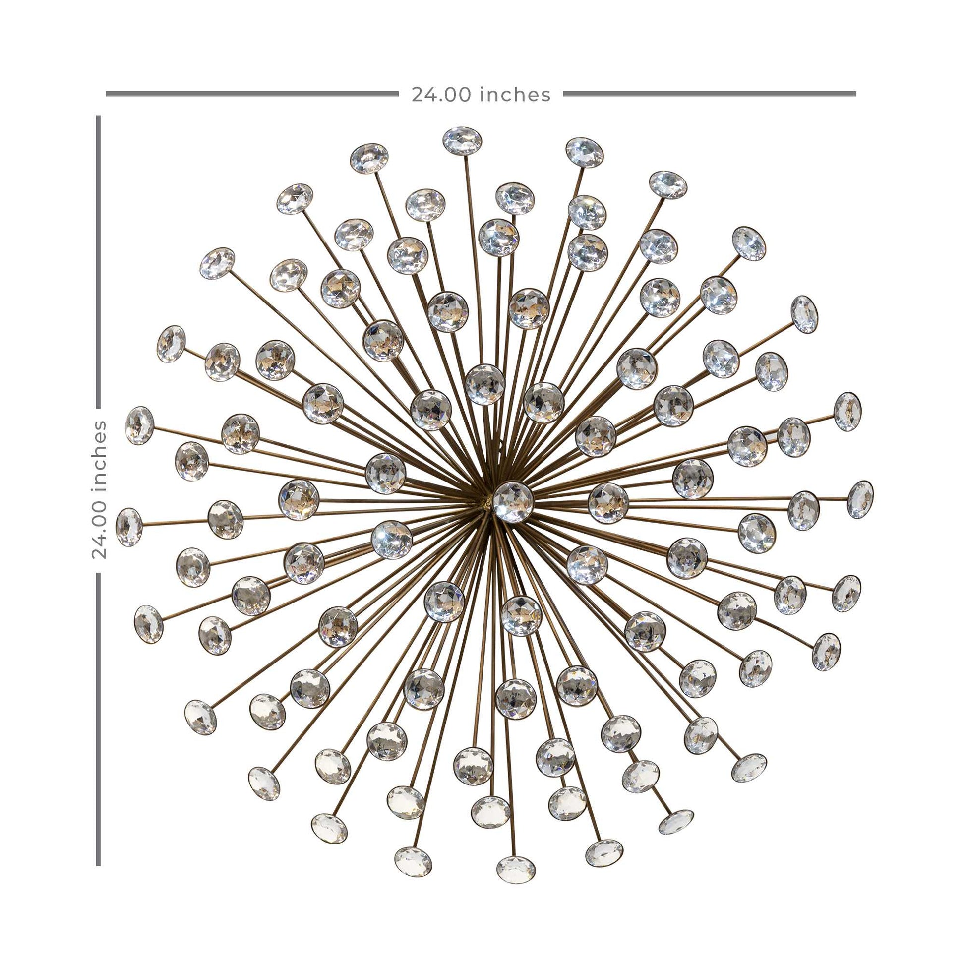 HomeRoots Bronze Acrylic Burst Metal Wall Decor