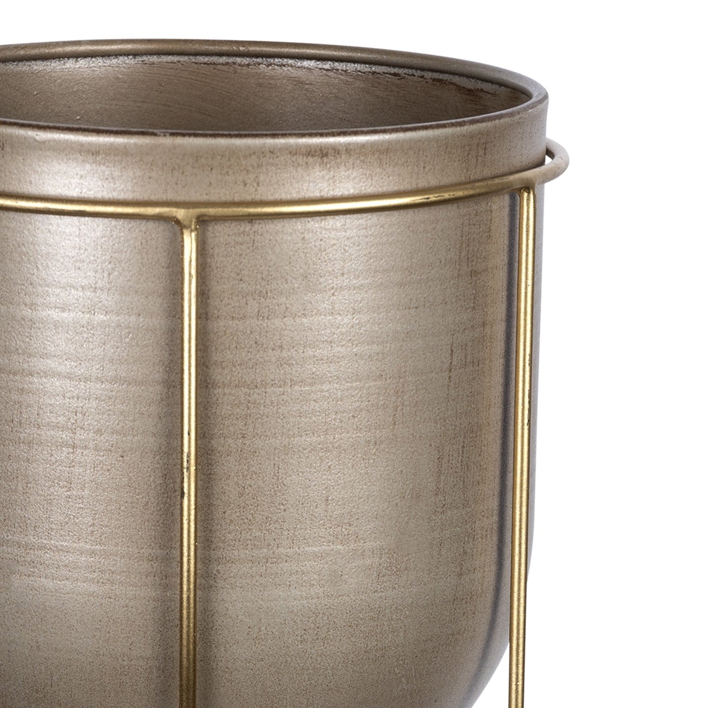 HomeRoots Bronze and Gold Metal Plant Pot